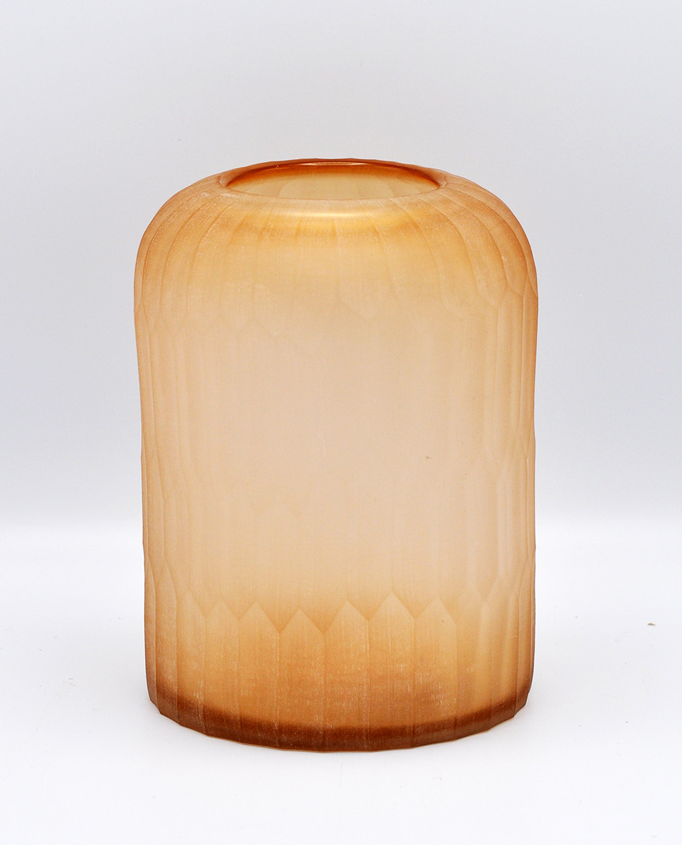 O4HOME + Gesneden cylinder vaas, amber S